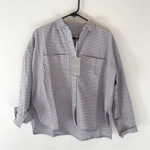 Everlane Boxy Oxford. Lavender Gingham (XS)